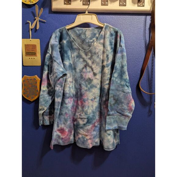 OOAK Custom Tie Dye/Ice Dye Knit Sweater - Picture 3 of 7